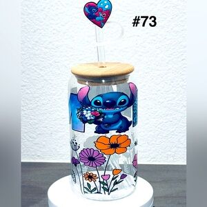 Stitch mom Floral Art Glass Jar with Lid